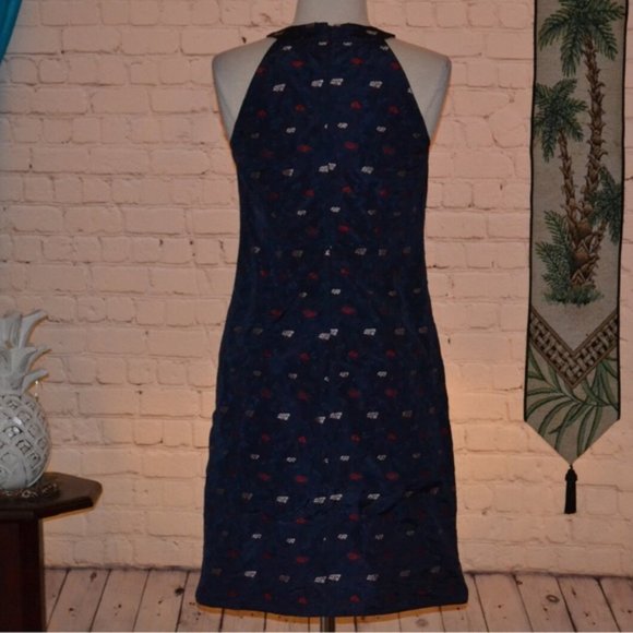 Banana Republic Evening Dress Women's Choker Top Navy Blue Party Dress 💎 - Picture 4 of 7